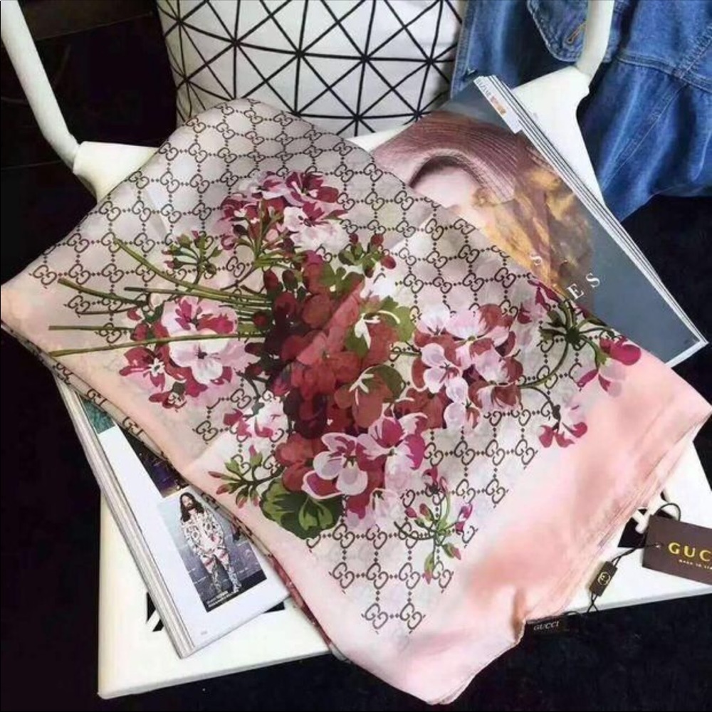 Gucci Floral Silk Scarf